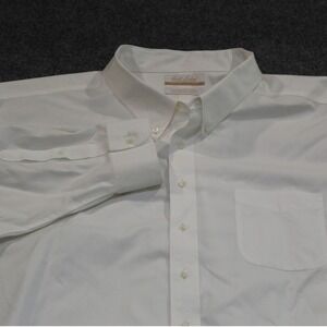 Roundtree & Yorke‎ Gold Label Mens White Dress Shirt Non-Iron 22/36 BIG
